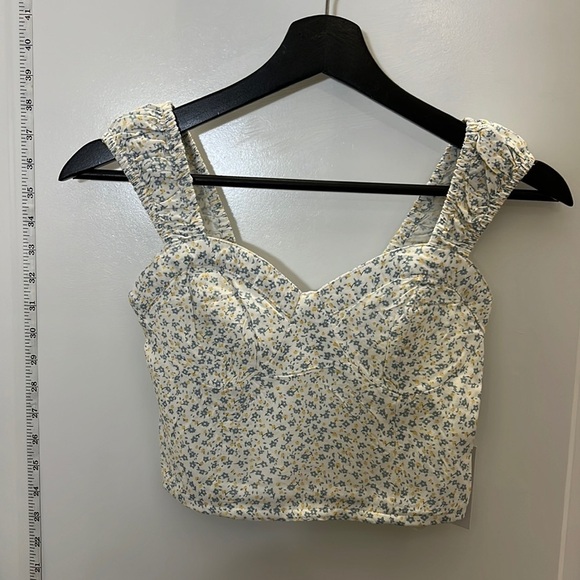 Japna Tops - Japna Corset Bodice Ditsy Floral Printed Top